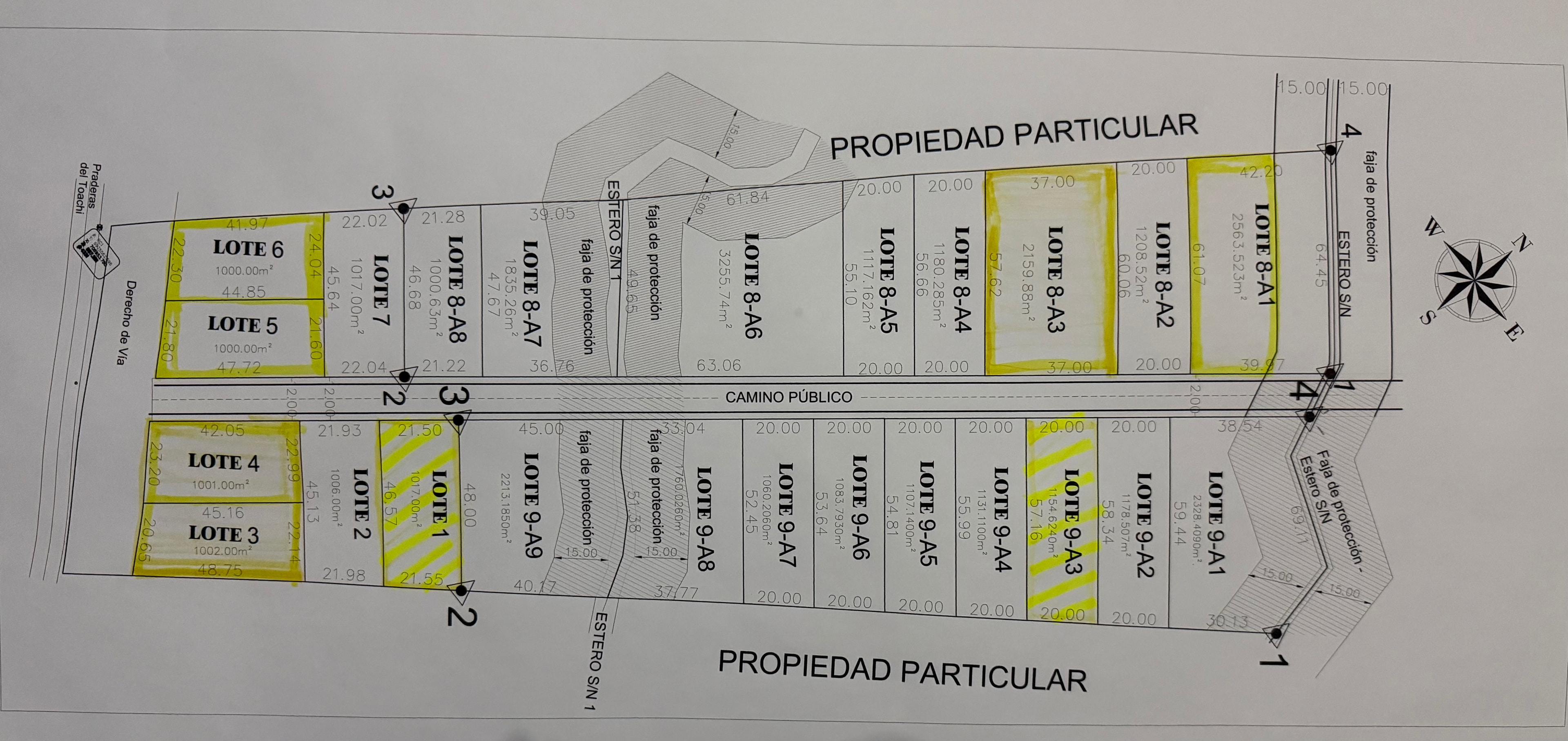 Plano de lotes disponibles en La Catania Club Campestre